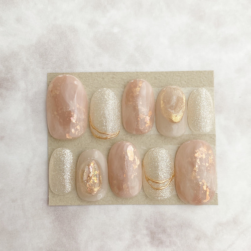 現品 サイズ変更不可 ネイルチップ ニュアンスネイル 成人式 卒業式 前  