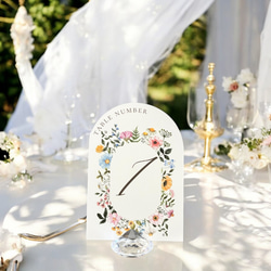 120円/1枚 【全16種類】アーチ型 花柄 テーブルナンバー【A/1/ONE】 6