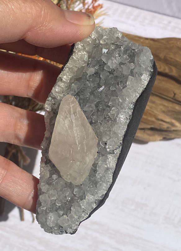 レアコンビネーション♢ステラビームとダイヤモンドアポフィライト 原石 鉱物標本 天然石 天然色 4枚目の画像