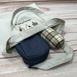 [免運費] 帆布迷你手提包，背面繡有 3 隻貓 第5張的照片