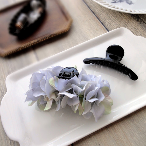 バンスクリップ□ 紫陽花の花びら □ #115 グレーブルー ヘアクリップ  