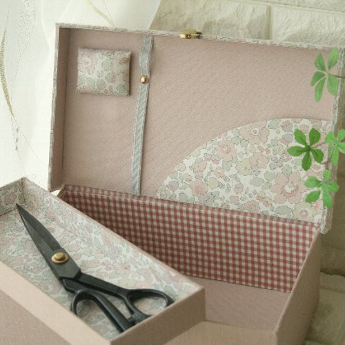 リバティ生地使用裁縫箱Lサイズソーイングボックスベッツィ