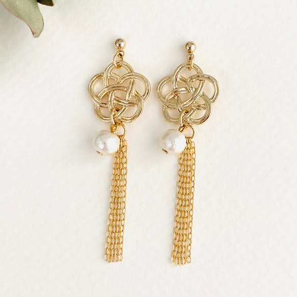 ☆❤️ ピアス 水引 イヤリング 和装 タッセル 着物 水引とタッセルの