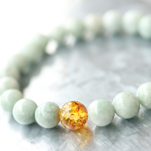 ☆プレミアムブレス☆天然琥珀・バルティックアンバー：琥珀：10ミリ