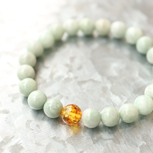 ☆プレミアムブレス☆天然琥珀・バルティックアンバー：琥珀：10ミリ