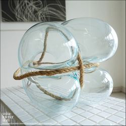 ハンギングフラワーベースNawa 花瓶 プリミティブガラスベース 壁掛け 花器 吹きガラス 手づくり ウォールベース 6枚目の画像