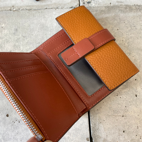三つ折り財布　ハンドメイド　本革　財布 wallet-mini-in01.jpg