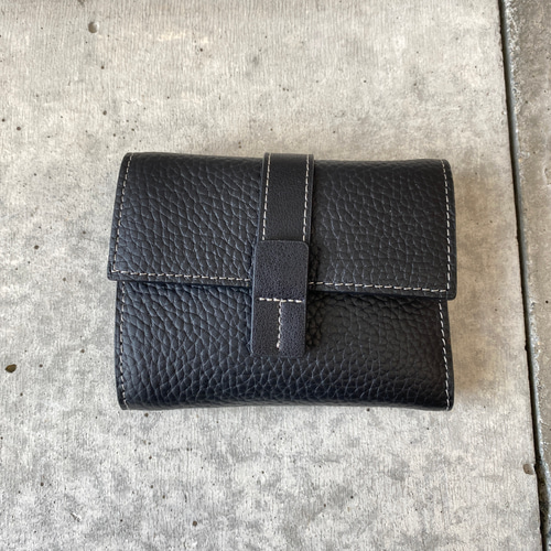 本革】配色三つ折り財布/旅行用 コンパクト財布 ミニ財布 ユニセックス