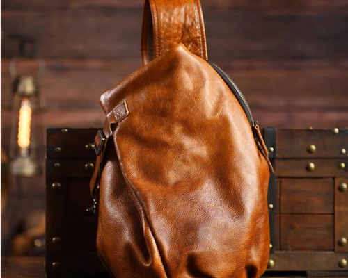 け*ん様 ハンドメイド　ボディバッグ　本革　クリーマー　特大　ブラウン　新品　1 592df229822f31db1782760c77e175