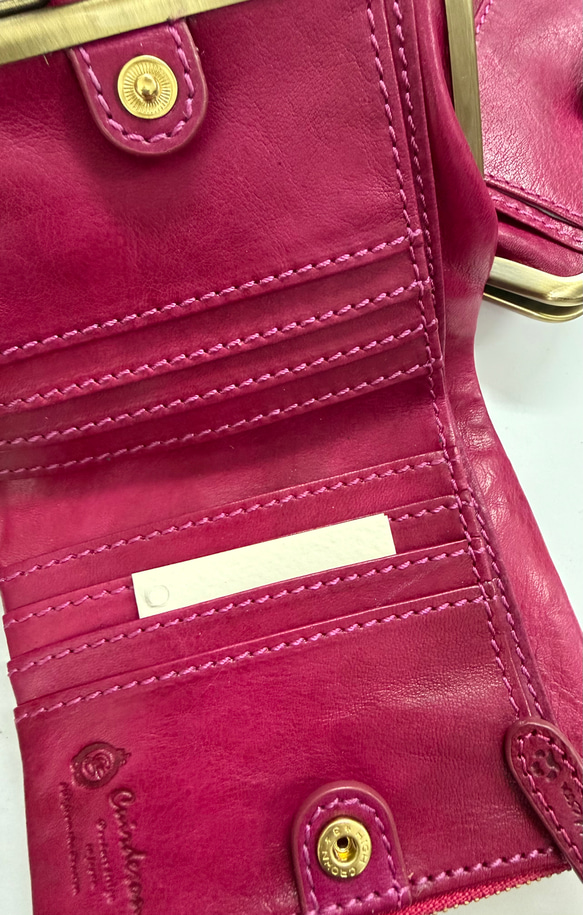 ｷｭｲｰﾙﾃﾞｿﾝ 【SALE】訳あり キュートなウサギ型押しの がま口　《ピンク》CU186PK 8枚目の画像