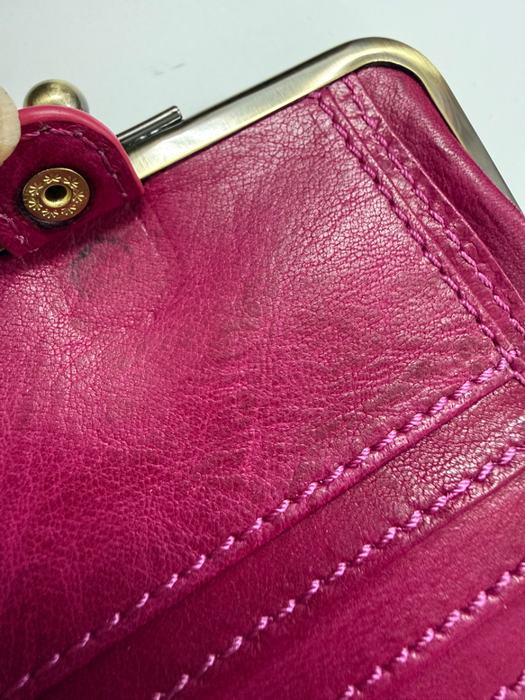 ｷｭｲｰﾙﾃﾞｿﾝ 【SALE】訳あり キュートなウサギ型押しの がま口　《ピンク》CU186PK 11枚目の画像