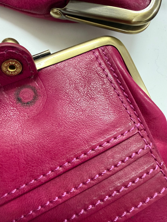 ｷｭｲｰﾙﾃﾞｿﾝ 【SALE】訳あり キュートなウサギ型押しの がま口　《ピンク》CU186PK 9枚目の画像