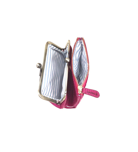 ｷｭｲｰﾙﾃﾞｿﾝ 【SALE】訳あり キュートなウサギ型押しの がま口　《ピンク》CU186PK 3枚目の画像