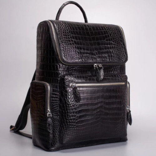 大容量 クロコダイルレザー ワニ革本革 センター取り リュックサック