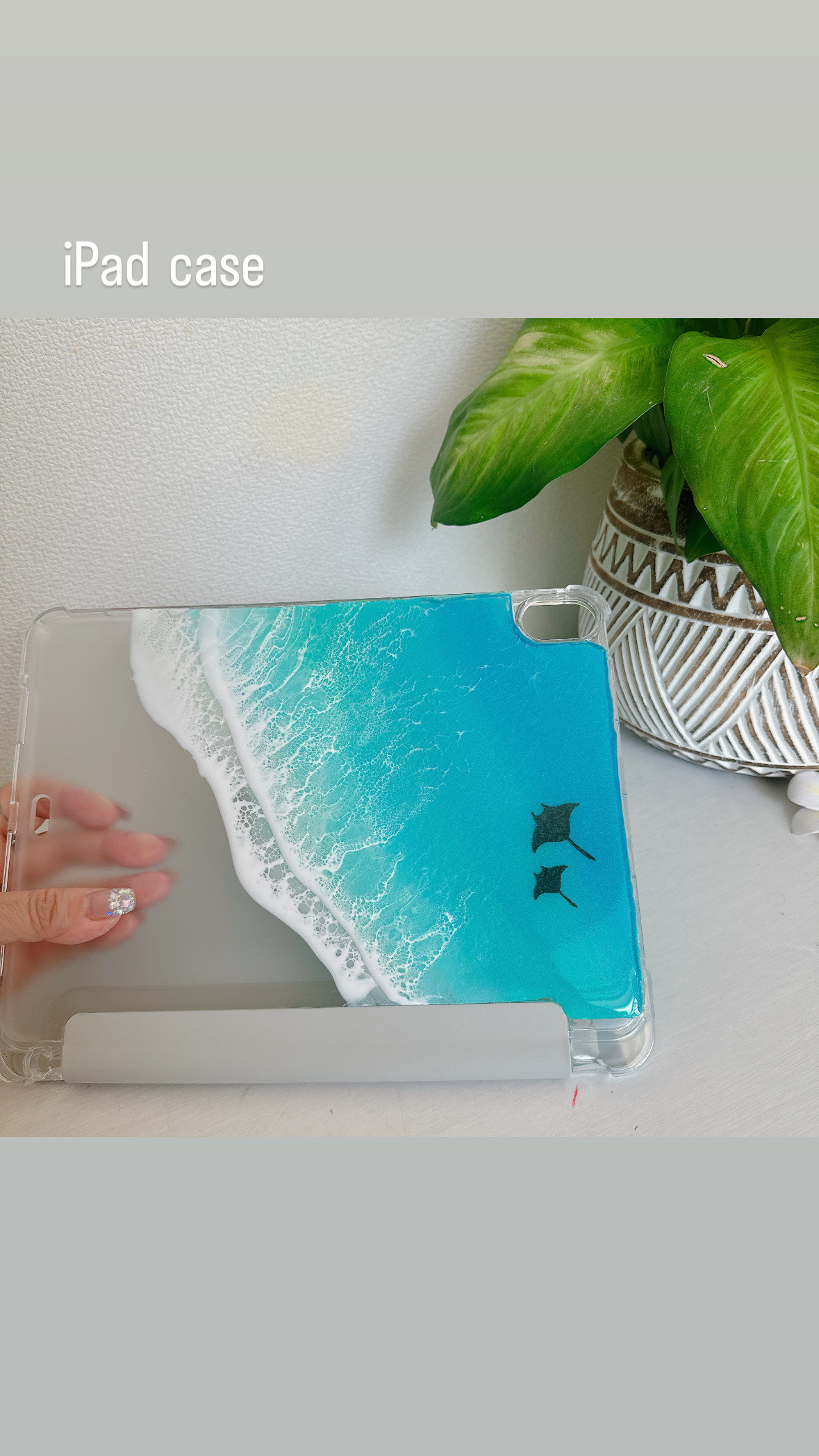 オーダー品　海のiPad手帳型ケース　サイズ変更可　10.9インチ　オーシャンアート　スマホケース　ダブレット　海 4,620円