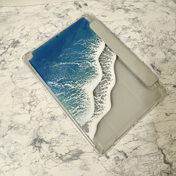 オーダー品　海のiPad手帳型ケース　サイズ変更可　10.9インチ　オーシャンアート　スマホケース　ダブレット　海 8枚目の画像