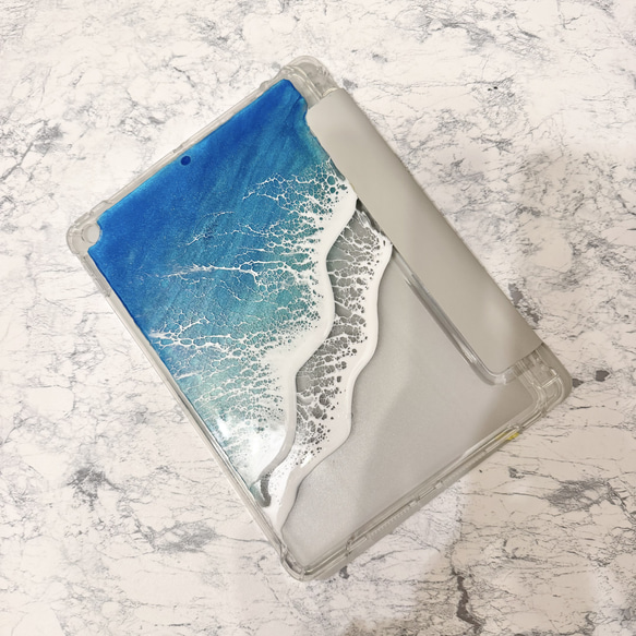 オーダー品　海のiPad手帳型ケース　サイズ変更可　10.9インチ　オーシャンアート　スマホケース　ダブレット　海 4枚目の画像