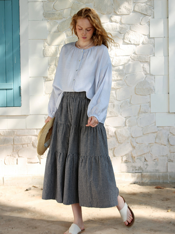 綿麻編むロングスカート 4枚目の画像
