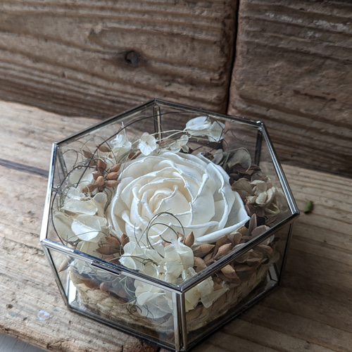 ring pillow or message flowerガラスケースアレンジ 【公式通販】