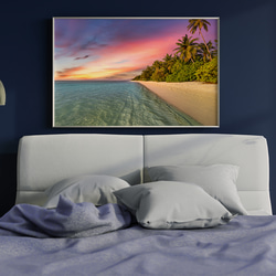 熱帶海灘療癒海邊日落藝術室內海報海外藝術/5354 第6張的照片