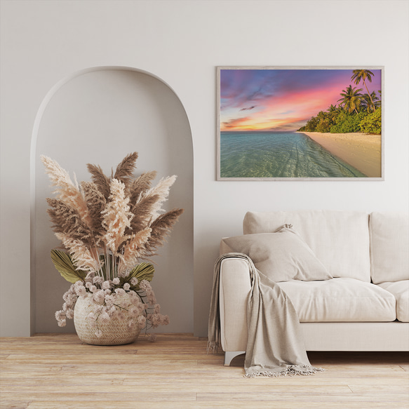 熱帶海灘療癒海邊日落藝術室內海報海外藝術/5354 第5張的照片