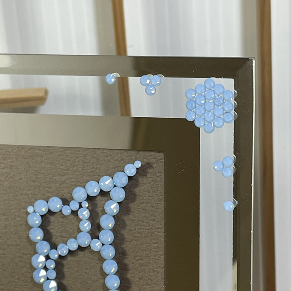《カブト》エアーブルーオパール(ブルー系) ◼️壁飾り◼️  ガラス　フォトフレーム　こどもの日　クリスタルガラス 4枚目の画像