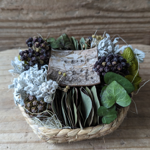 ring pillow or message flowerガラスケースアレンジ