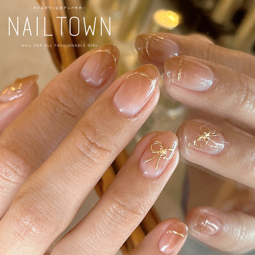 マグネットネイル リボン ミラー フレンチ ネイルチップ ハンドメイド マグネットネイル リボン ミラー フレンチ ネイルチップ