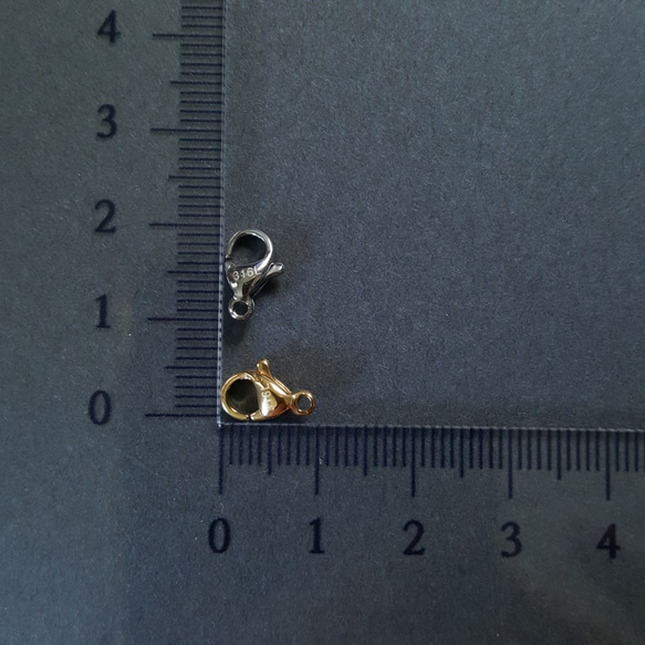 [4pcs] サージカルステンレス316L 10mm カニカン 金具 留め具 金属アレルギー対応 4枚目の画像