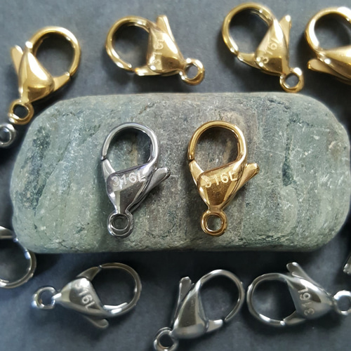 2pcs] サージカルステンレス316L 12mm カニカン 金具 留め具 金属