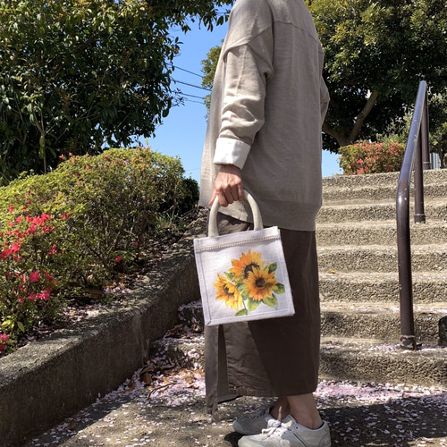 ジュートバッグひまわり トートバッグ Flower Space 桜園 通販