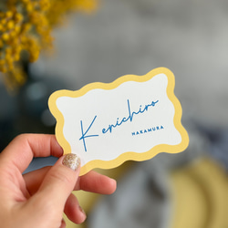 NEW】人気！結婚式 ゆるウェーブ席札 ラインあり（18部～、9部単位