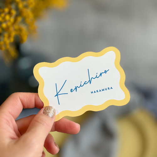 NEW】人気！結婚式 ゆるウェーブ席札 ラインあり（18部～、9部単位