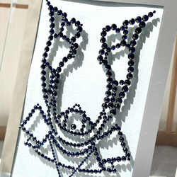《カブト》ダークインディゴ(ブルー系) ◼️壁飾り◼️　ガラスフォトフレーム　こどもの日　クリスタルガラス 3枚目の画像