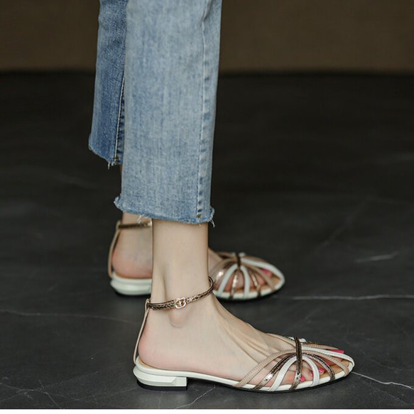 カジュアル サンダル 靴工房 痛くない 靴 婦人靴 韓国 ファッション パンプス 幅広 春 かわいい 春夏 脚長 1枚目の画像