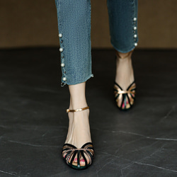 カジュアル サンダル 靴工房 痛くない 靴 婦人靴 韓国 ファッション パンプス 幅広 春 かわいい 春夏 脚長 5枚目の画像