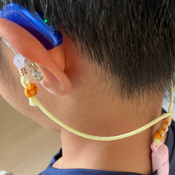 補聴器ストラップ　オレンジ×夏色イエロー　乳児　幼児用 3枚目の画像