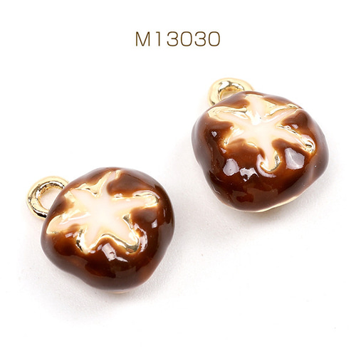 M13030 6個 ミニチュアフードチャーム メタル製 食品サンプルチャーム