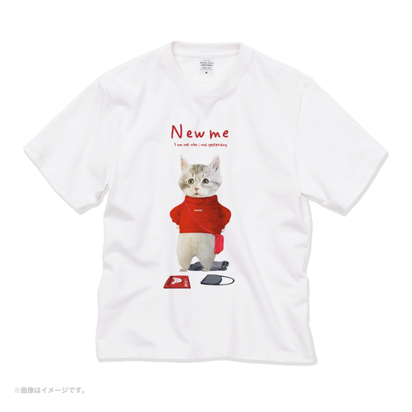 厚みのあるBIGシルエットTシャツ「NEW ME」/送料無料 4枚目の画像