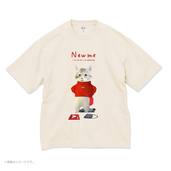 厚みのあるBIGシルエットTシャツ「NEW ME」/送料無料 6枚目の画像