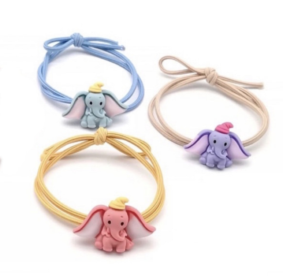 かわいい ゾウさん 象 ヘアゴム 髪飾り ゴムどめ ヘアアクセサリー