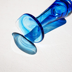 新品：引人注目的藍色花瓶/開放式 第7張的照片