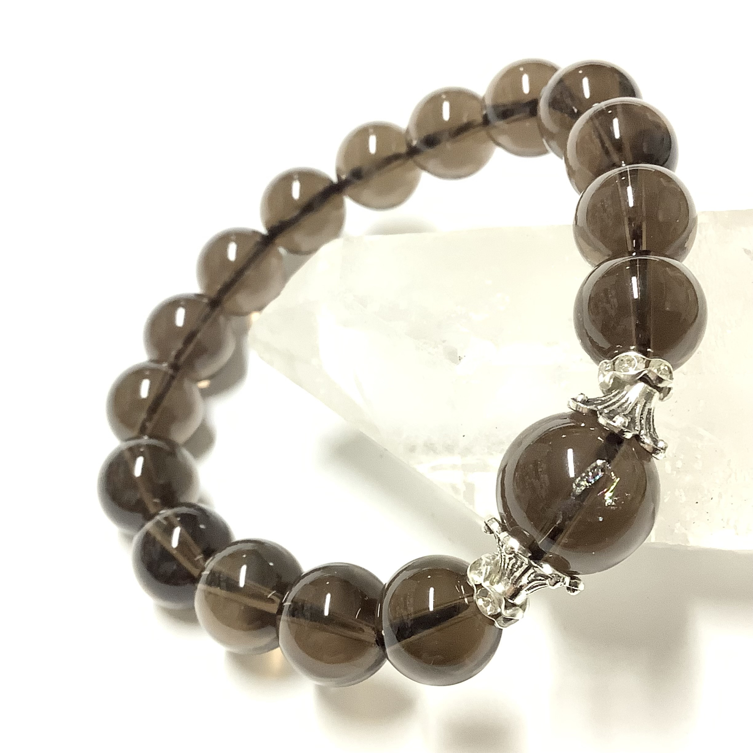 一点物☆身に付けるお守り！ヒーリングストーン 天然石 スモーキークォーツ ブレスレット