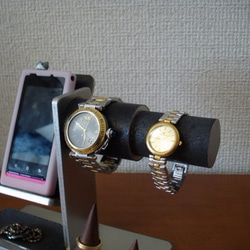 腕時計スタンド　ウォッチスタンド　時計、リング、その他アクセサリー収納スタンド　スマホスタンドブラック仕様 4枚目の画像