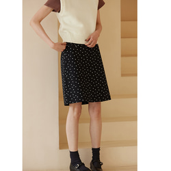 水玉スカート　コットン混紡水玉スカート　ブラック　S-XL #519 14枚目の画像