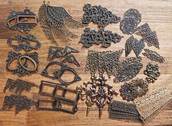 金庫 プレート 金具 パーツ アンティーク コレクター ビンテージ 名宝 アンティーク調のハンドメイド用ネームプレート金具、ブックコーナー