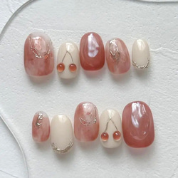 No.342 ネイルチップ　紫　ピンク　　押し花　うるうる　ちゅるん　秋　秋桜 No.342 ネイルチップ 紫 ピンク 押し花 うるうる ちゅるん 秋 秋桜