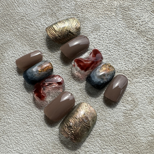 80 個性的ネイル/ぷっくりネイル/ワンカラーネイル/奥行きネイル