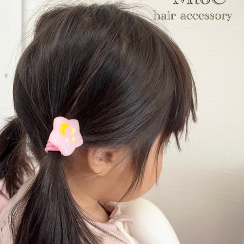 レジン キラキラお星様ヘアゴム キッズ ベビー 】 子供 ヘア