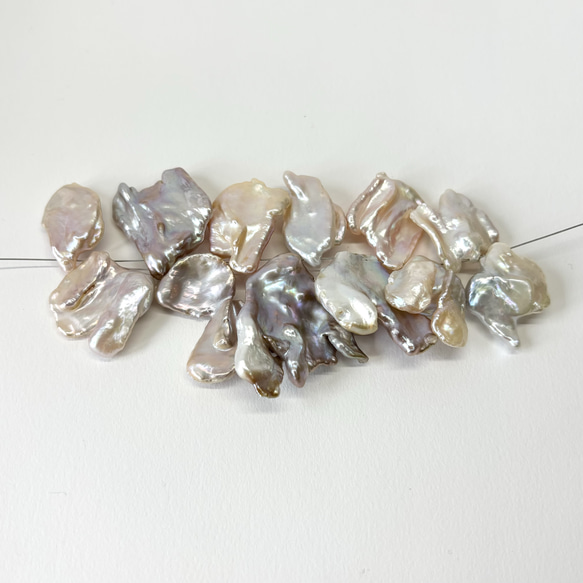 淡水真珠 両穴 淡水パール 素材 ハンドメイド ユニーク 大きいサイズ マルチカラー 3枚目の画像